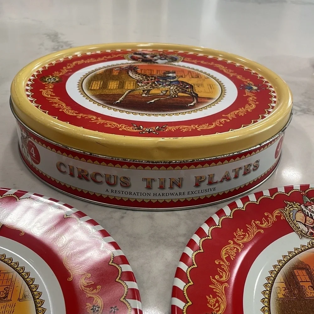 COPY - Vintage Circus tin plates by Restoration Hardware